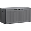 image:imageDevoko 29 Gallon Waterproof Outdoor Storage Box Resin Deck Box Lockable and UV Resistant for Patio Furniture Garden Tools Black 29 GallonGrey