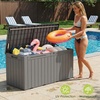 image:imageDevoko 29 Gallon Waterproof Outdoor Storage Box Resin Deck Box Lockable and UV Resistant for Patio Furniture Garden Tools Black 29 GallonLight Brown