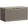 image:imageDevoko 29 Gallon Waterproof Outdoor Storage Box Resin Deck Box Lockable and UV Resistant for Patio Furniture Garden Tools Black 29 GallonLight Brown