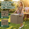 image:imageDevoko 29 Gallon Waterproof Outdoor Storage Box Resin Deck Box Lockable and UV Resistant for Patio Furniture Garden Tools Black 29 GallonLight Brown