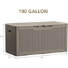 image:imageDevoko 29 Gallon Waterproof Outdoor Storage Box Resin Deck Box Lockable and UV Resistant for Patio Furniture Garden Tools Black 29 GallonLight Brown