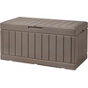 image:imageDevoko 29 Gallon Waterproof Outdoor Storage Box Resin Deck Box Lockable and UV Resistant for Patio Furniture Garden Tools Black 29 GallonLight Brown