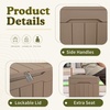 image:imageDevoko 29 Gallon Waterproof Outdoor Storage Box Resin Deck Box Lockable and UV Resistant for Patio Furniture Garden Tools Black 29 GallonLight Brown