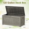 image:imageDevoko 29 Gallon Waterproof Outdoor Storage Box Resin Deck Box Lockable and UV Resistant for Patio Furniture Garden Tools Black 29 GallonLight Brown