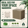 image:imageDevoko 29 Gallon Waterproof Outdoor Storage Box Resin Deck Box Lockable and UV Resistant for Patio Furniture Garden Tools Black 29 GallonLight Brown