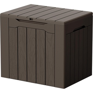 image:imageDevoko 29 Gallon Waterproof Outdoor Storage Box Resin Deck Box Lockable and UV Resistant for Patio Furniture Garden Tools Black 29 GallonBrown