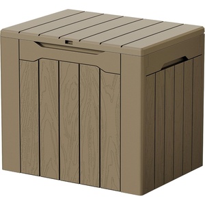 image:imageDevoko 29 Gallon Waterproof Outdoor Storage Box Resin Deck Box Lockable and UV Resistant for Patio Furniture Garden Tools Black 29 GallonLight Brown